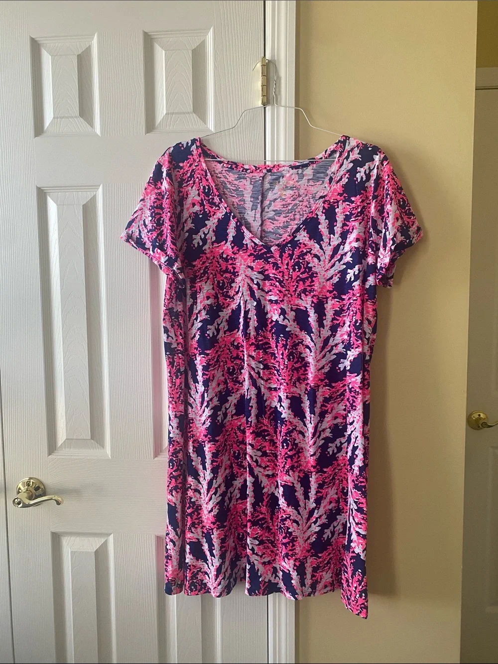 Lilly Pulitzer Navy and Hot Pink Floral Mini Dress - Picture 1 of 2